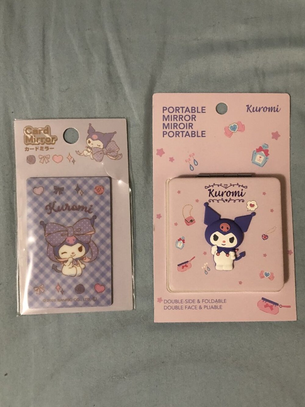Sanrio Kuromi Double-Sided Portable Square Mirror & Pocket Card Mirror Lot